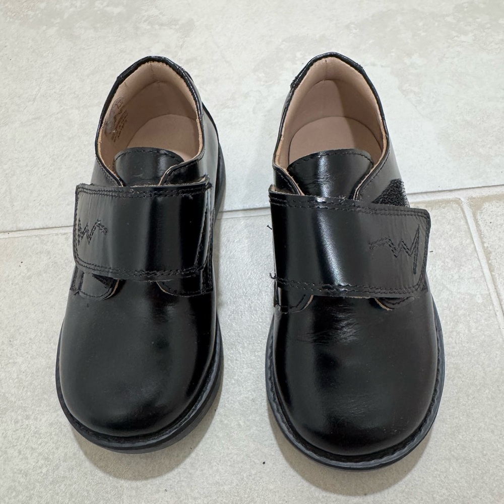 Elephantito Black Kids Velcro Dress Shoes